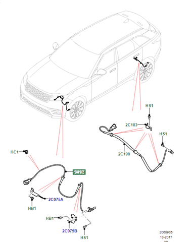 Купить LR140695 Land Rover Датчик АБС (ABS) передний