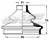 Bota de proteção externa de junta homocinética do semieixo traseiro para Volkswagen Phaeton (3D2)