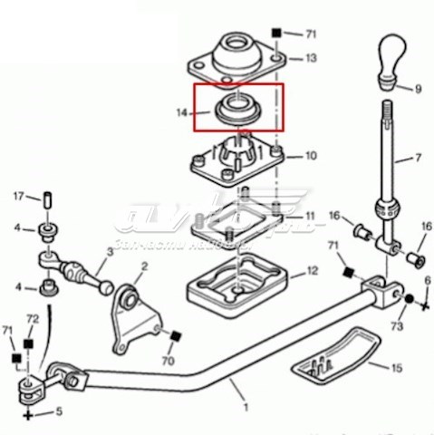 241107 Peugeot/Citroen bucha do mecanismo de mudança (de ligação)