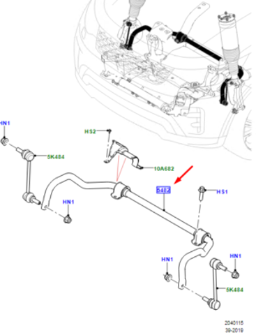 LR175693 Land Rover Стабилизатор передней устойчивости