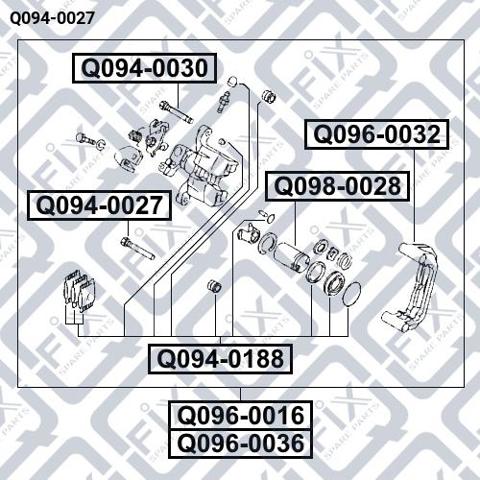 Q0940027 Q-fix Направляющая суппорта заднего нижняя