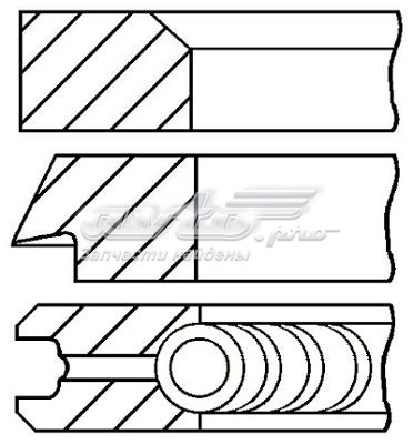 Кольца поршневые на 1 цилиндр, STD. GOETZE 0843960000