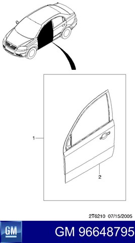  Дверь передняя левая Chevrolet Aveo 2