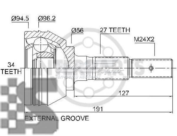 Граната колесная Interparts GM100079 цена, от 76.01 USD