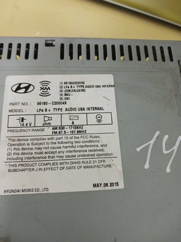  96180C20004X Hyundai/Kia