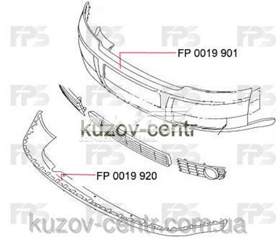 Спойлер переднего бампера FPS FP0019920 цена, от 47.85 USD
