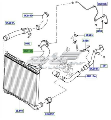 LR022663 Land Rover mangueira (cano derivado superior de intercooler)