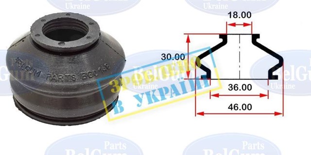 Пыльник опоры шаровой нижней Belgum BG0148