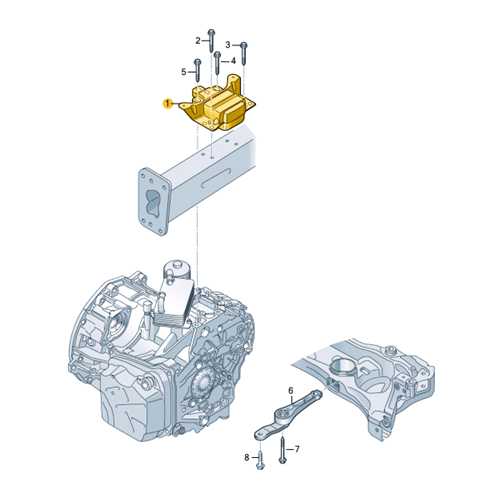 5QA199555AP VAG coxim (suporte esquerdo de motor)