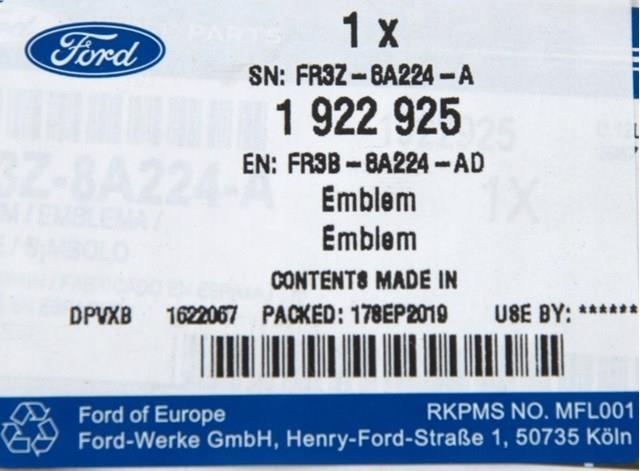  FR3B8A224AD Ford