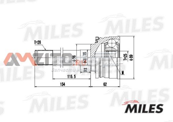 GA20277 Miles semieixo (acionador dianteiro direito)