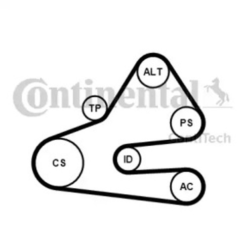 Ремень агрегатов приводной, комплект Continental/Siemens 6PK1613K1 цена, от 3669.16 UAH