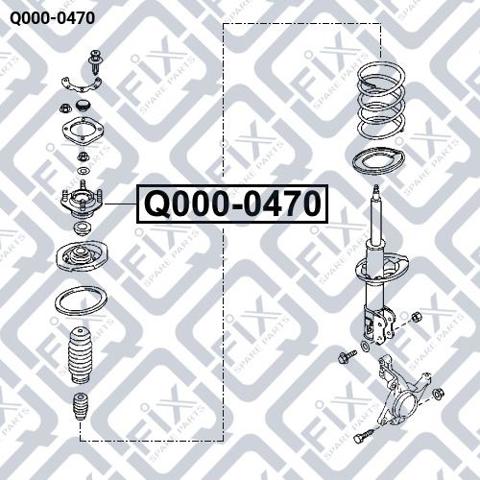 Подшипник опорный амортизатора, переднего Q-fix Q0000470 цена, от 5.76 USD