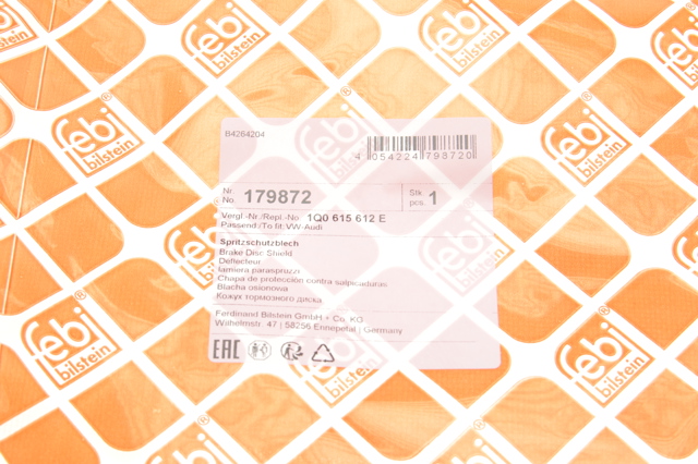 179872 Febi proteção direita do freio de disco traseiro