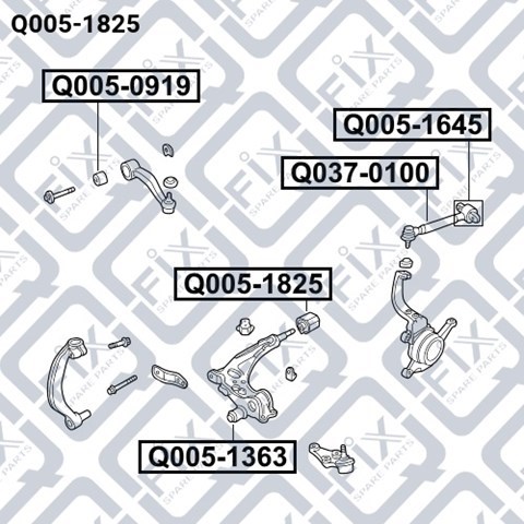 Сайлентблок переднего рычага Q0051825 Q-fix