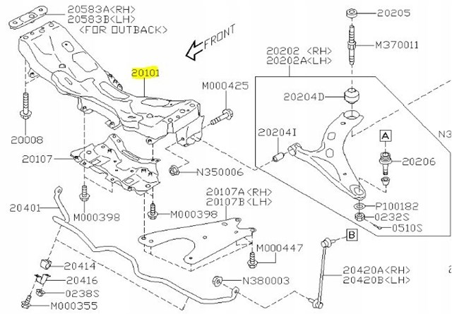  Подрамник передний Subaru OUTBACK 