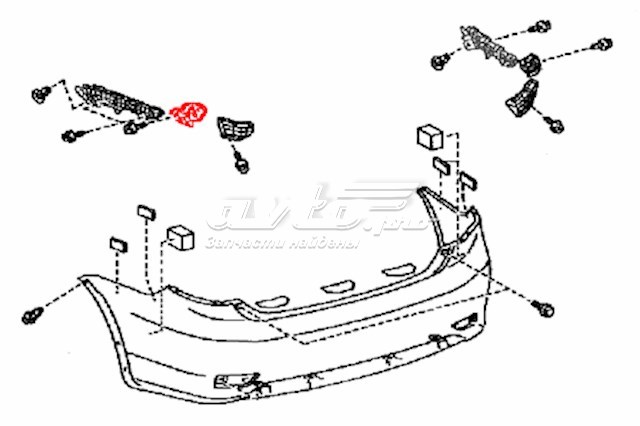 5215812090 Toyota consola esquerda do pára-choque traseiro externo