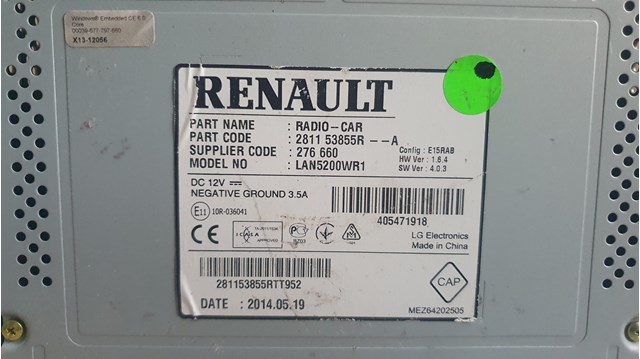 281153855R Renault (RVI) Радиоприемник