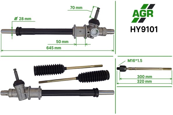 HY9101 AGR cremalheira da direção