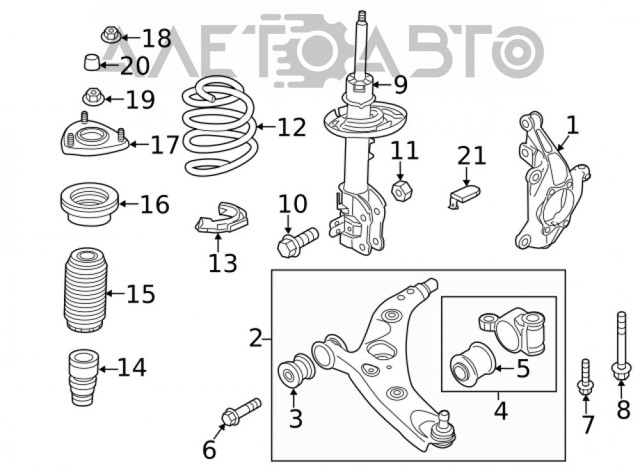 Рычаг передней подвески левый KB7W34350H Mazda