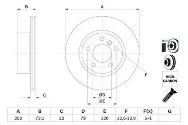 Передние тормозные диски 986479214 Bosch