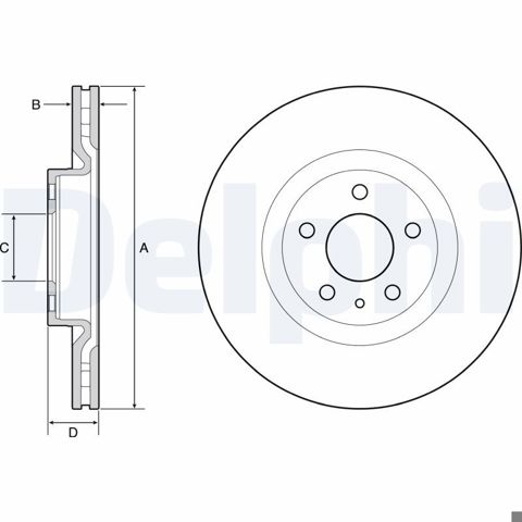 Передние тормозные диски BG4654C Delphi