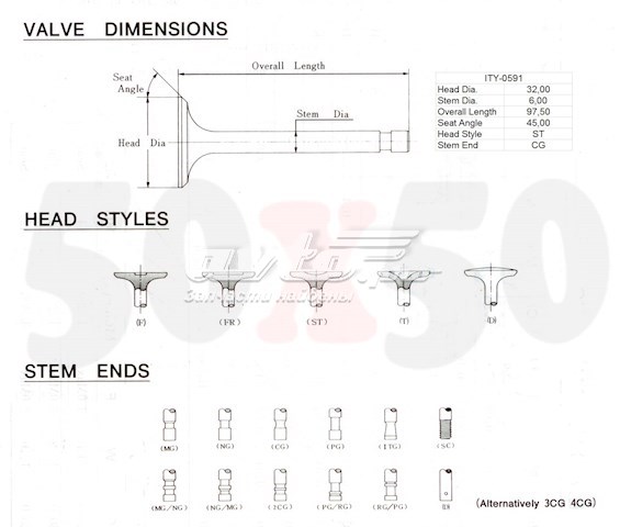 Válvula de admissão para Toyota Camry (V20)