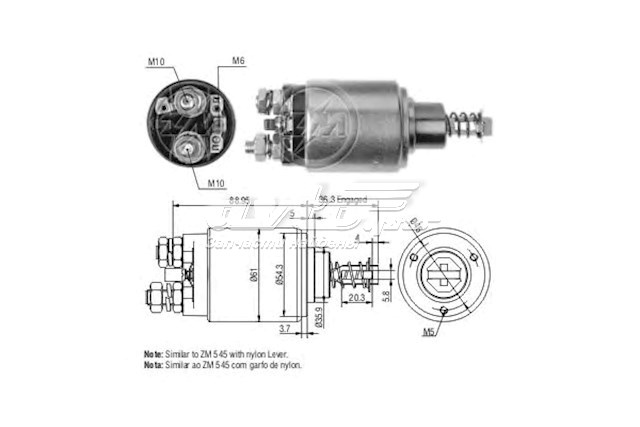 Реле втягивающее стартера FIAT 90062082