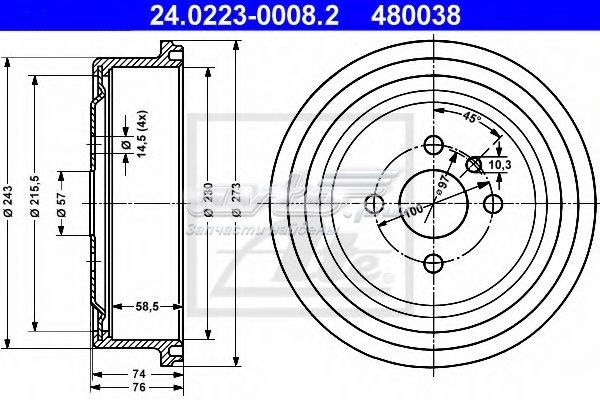 VBD616 Барабан тормозной задний MOTAQUIP VBD616