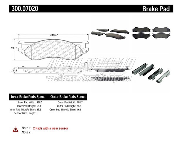 30007020 Centric Parts sapatas do freio dianteiras de disco