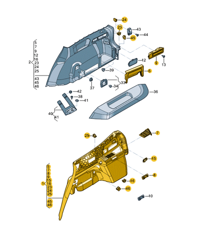 Облицовка багажного отсека левая VAG 5NN867033BKAHP цена, от 112.99 USD