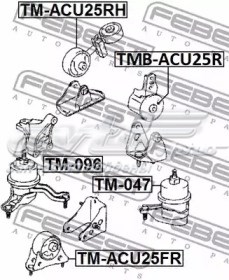 TMB-GSU45RR Febest coxim (suporte traseiro de motor)