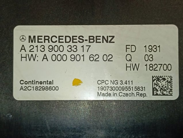 ЭБУ трансмисии Mercedes A2139003317
