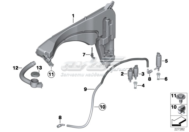 Горловина бачка омывателя BMW 61667213278