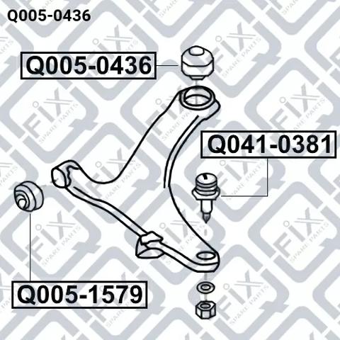 Сайлентблок передней подвески Q-fix Q0050436 цена, от 5.80 USD