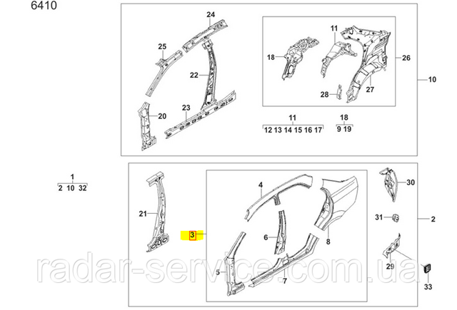 Боковина кузова левая SF69Y05401065 ZAZ