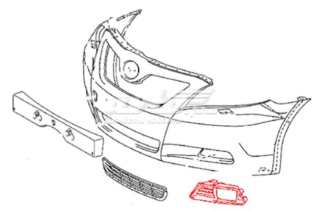 Заглушка (решетка) противотуманных фар бампера переднего левая 5212833050 Toyota