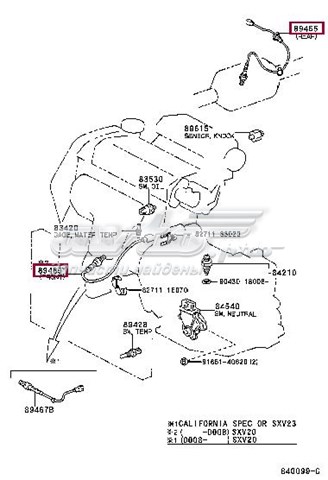 8946533130 TOYOTA Sonda Lambda Sensor De Oxigeno Para Catalizador 8946533130 TOYOTA