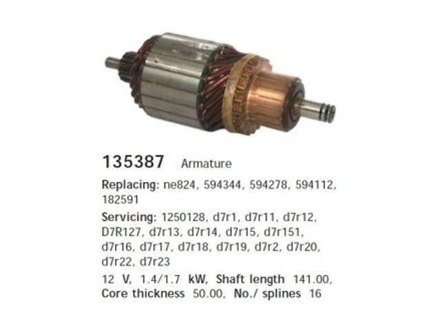 Якорь стартера 135387 Cargo