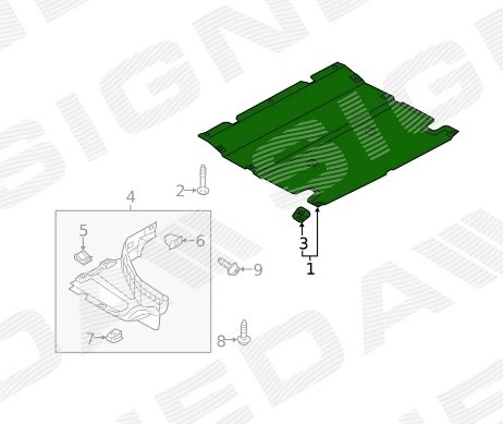 Защита моторного отсека Signeda PAD98118A цена, от 139.67 USD