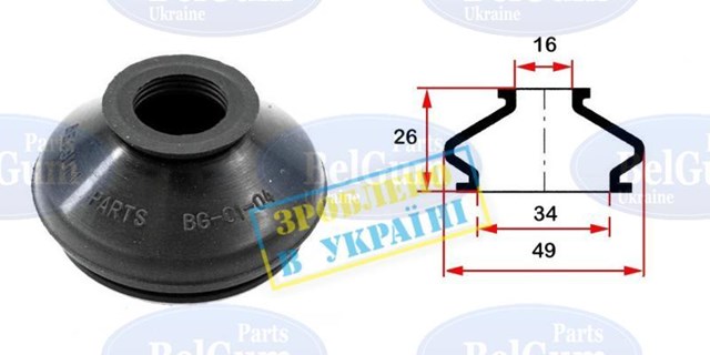 Пыльник опоры шаровой нижней Belgum BG0104