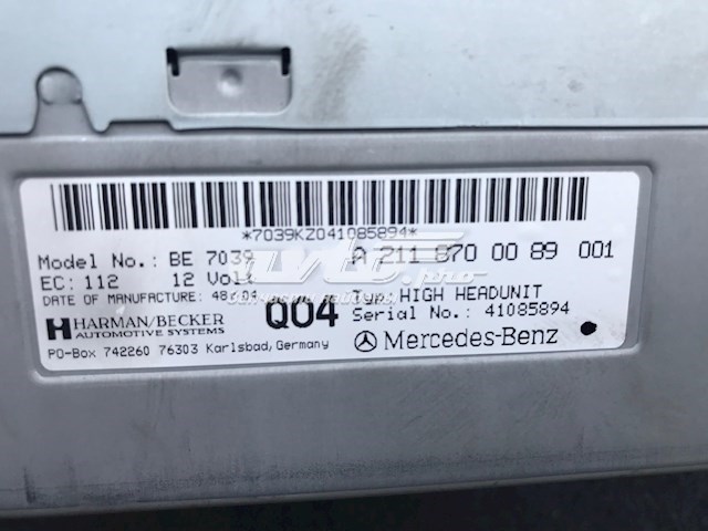  A2118700089 Mercedes