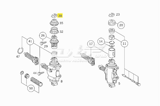 Ремкомплект тормозного цилиндра заднего 0004210873 Mercedes