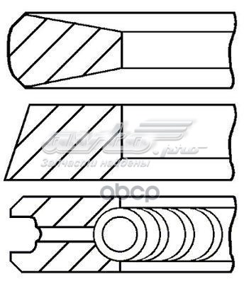 Anéis do pistão para 1 cilindro, 2ª reparação ( + 0,65) para Peugeot 407 (6D)