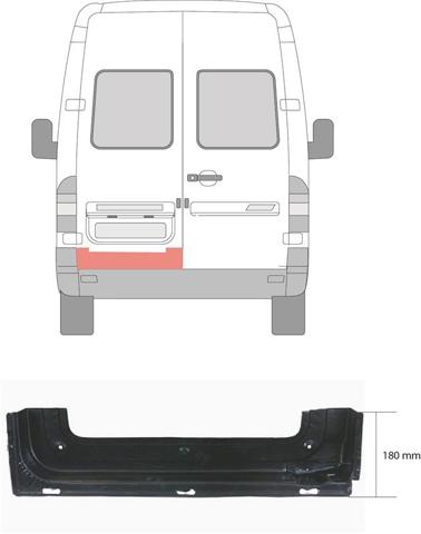 Painel mandíbula da porta traseira direita para Volkswagen LT (2DX0AE)