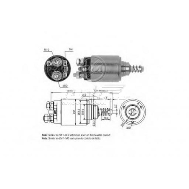 ZM9637 ZM relê retrator do motor de arranco