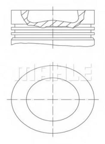 Купить 028PI00100001 Mahle Original Поршень в комплекте на 1 цилиндр, 1-й ремонт (+0,25)
