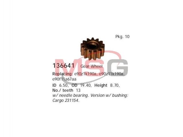 F032136641 Cargo Планетарная шестерня редуктора стартера