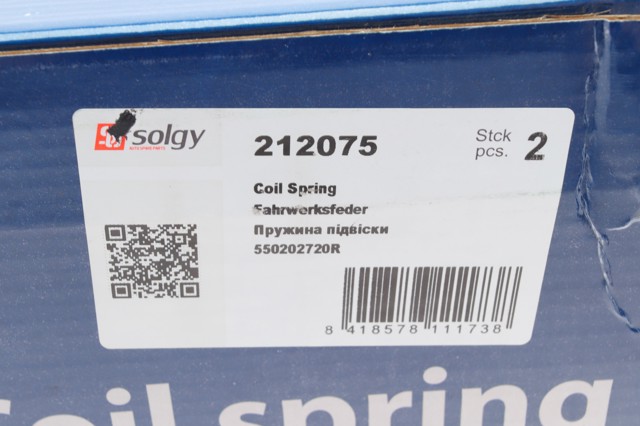 212075 Solgy Пружина подвески задняя