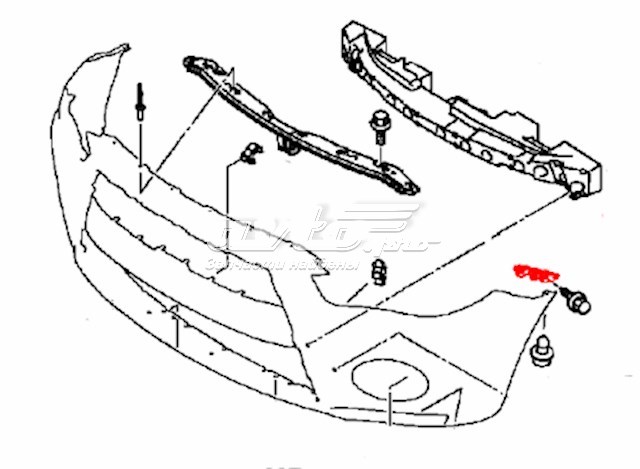 Consola externa esquerda do pára-choque dianteiro para Mitsubishi Outlander (CW)